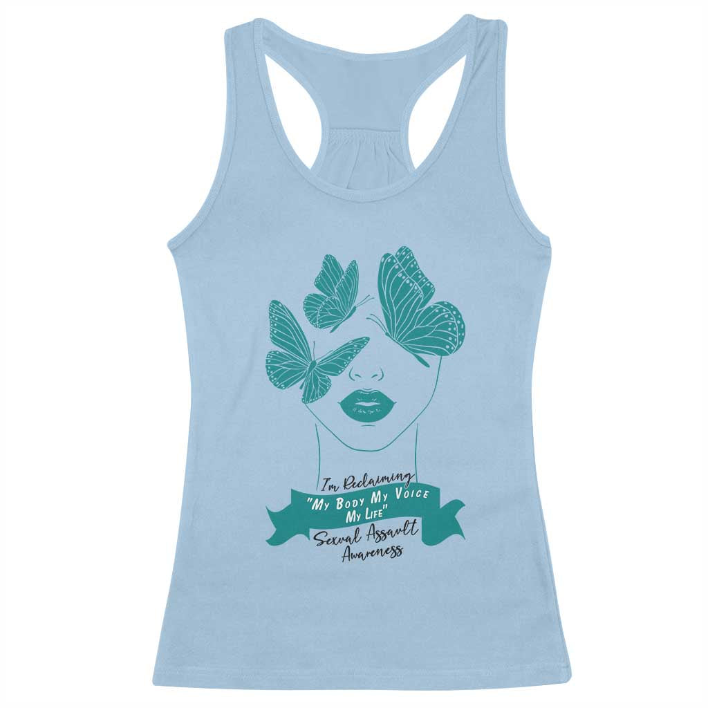 Sexual Assault Awareness Month Racerback Tank Top I Am Reclaiming My Body My Voice My Life