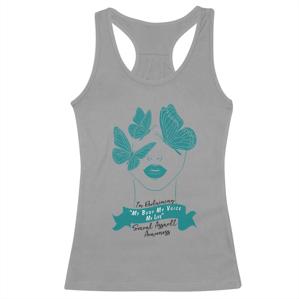 Sexual Assault Awareness Month Racerback Tank Top I Am Reclaiming My Body My Voice My Life
