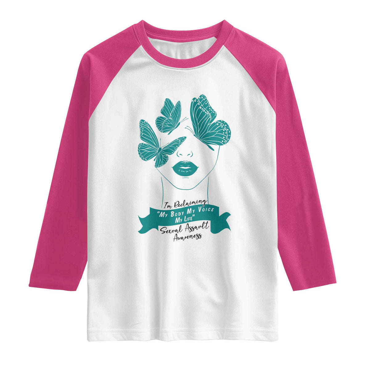 Sexual Assault Awareness Month Raglan Shirt I Am Reclaiming My Body My Voice My Life
