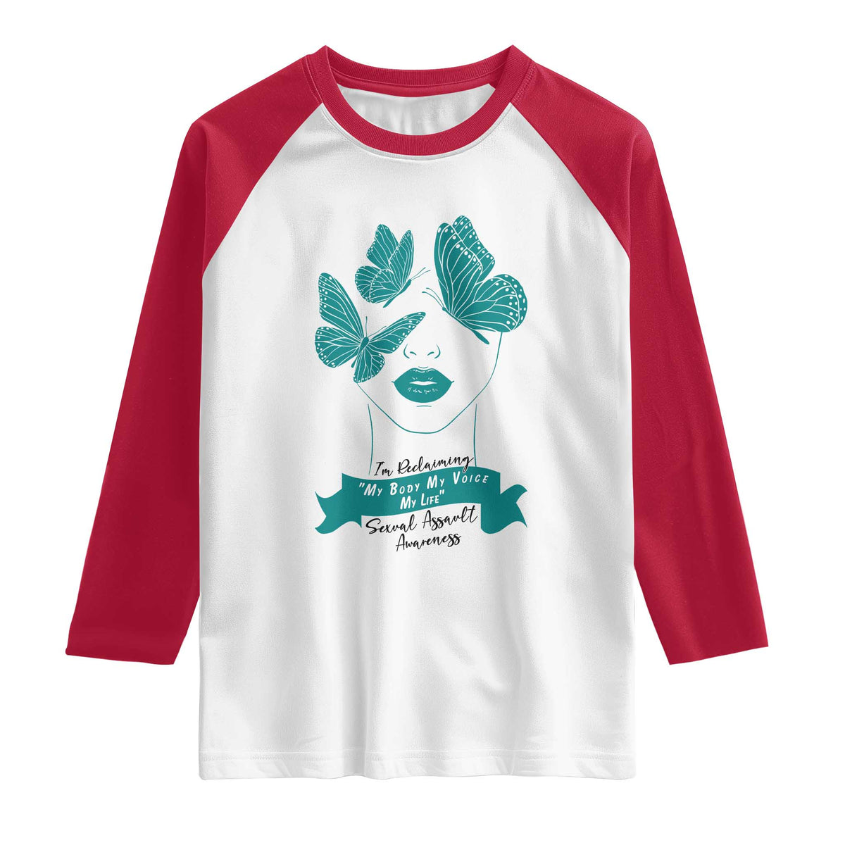 Sexual Assault Awareness Month Raglan Shirt I Am Reclaiming My Body My Voice My Life