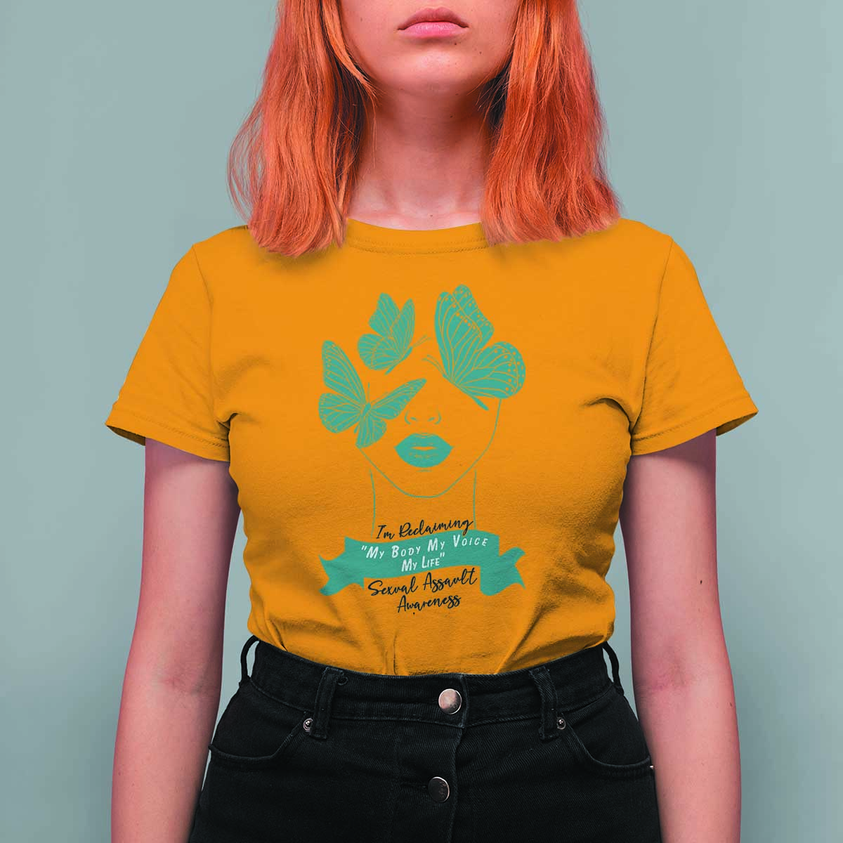 Sexual Assault Awareness Month T Shirt For Women I Am Reclaiming My Body My Voice My Life