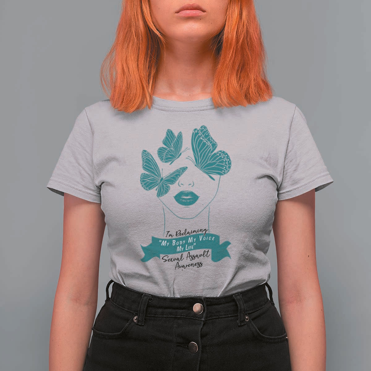 Sexual Assault Awareness Month T Shirt For Women I Am Reclaiming My Body My Voice My Life