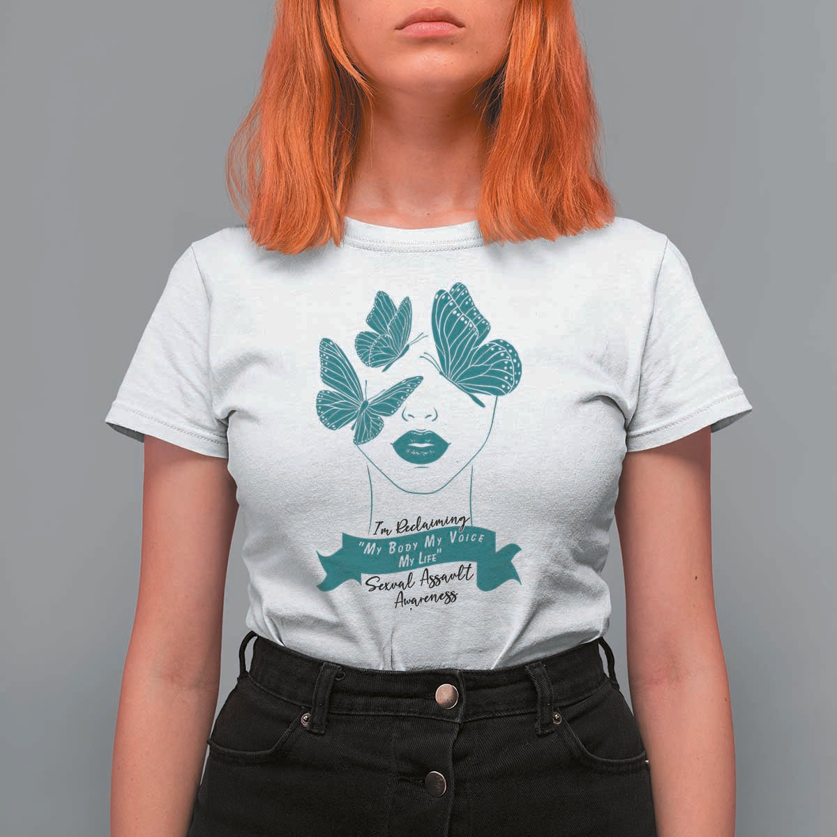 Sexual Assault Awareness Month T Shirt For Women I Am Reclaiming My Body My Voice My Life