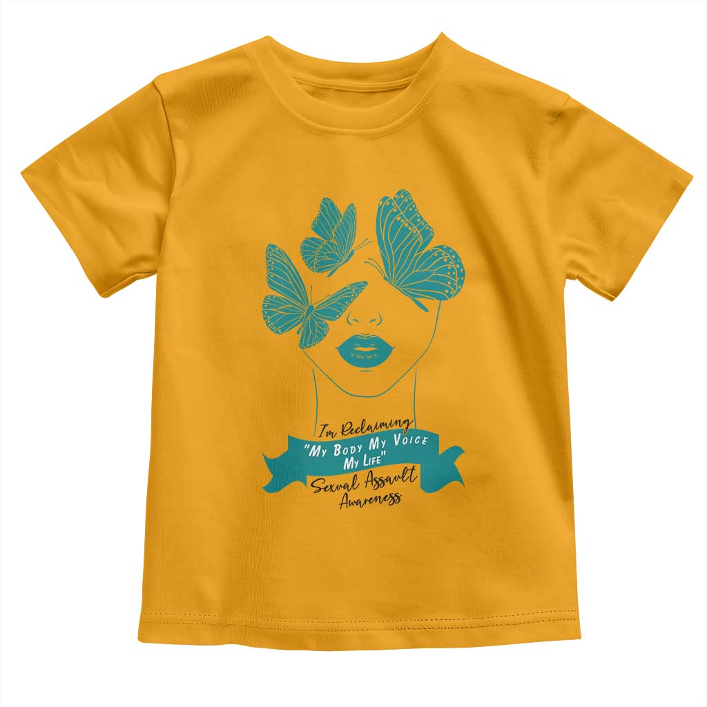 Sexual Assault Awareness Month Toddler T Shirt I Am Reclaiming My Body My Voice My Life