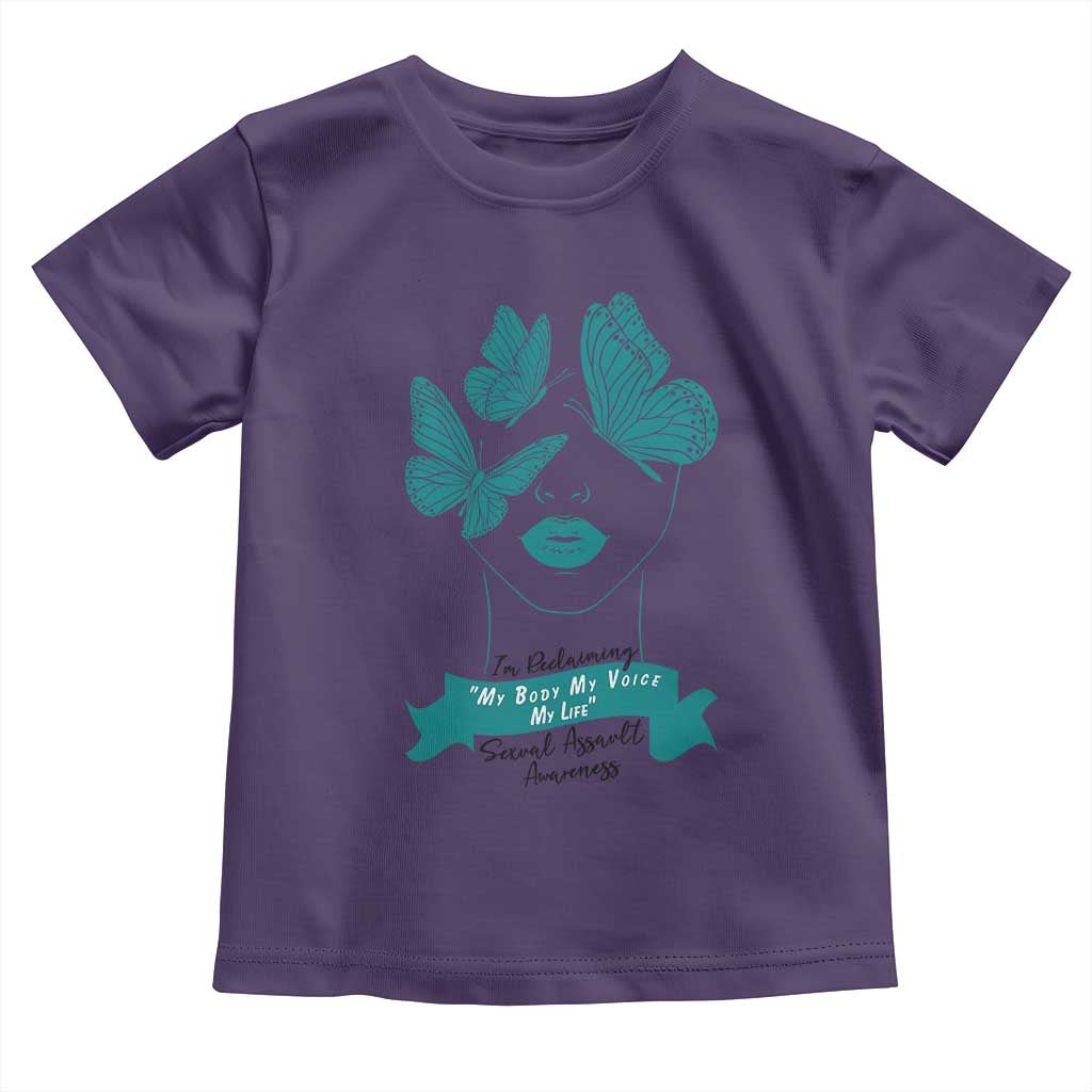 Sexual Assault Awareness Month Toddler T Shirt I Am Reclaiming My Body My Voice My Life