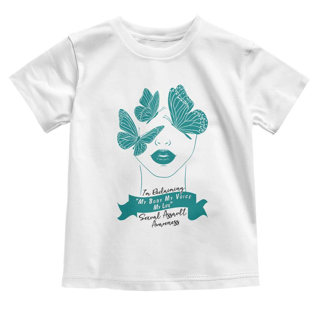 Sexual Assault Awareness Month Toddler T Shirt I Am Reclaiming My Body My Voice My Life