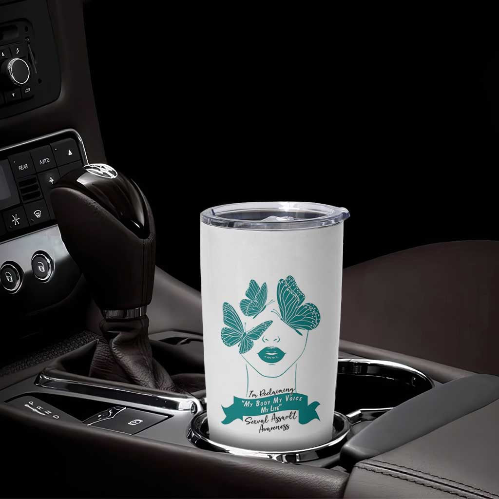 Sexual Assault Awareness Month Tumbler Cup I Am Reclaiming My Body My Voice My Life