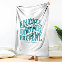 Sexual Assault Awareness Prevention Throw Blanket Educate Empower Prevent Women's Right