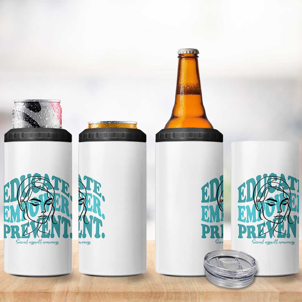 Sexual Assault Awareness Prevention 4 in 1 Can Cooler Tumbler Educate Empower Prevent Women's Right