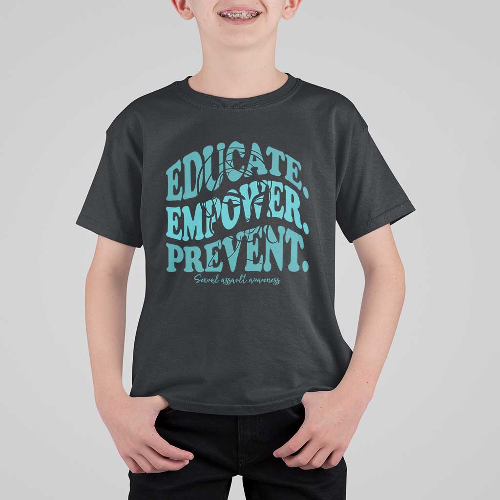 Sexual Assault Awareness Prevention T Shirt For Kid Educate Empower Prevent Women's Right