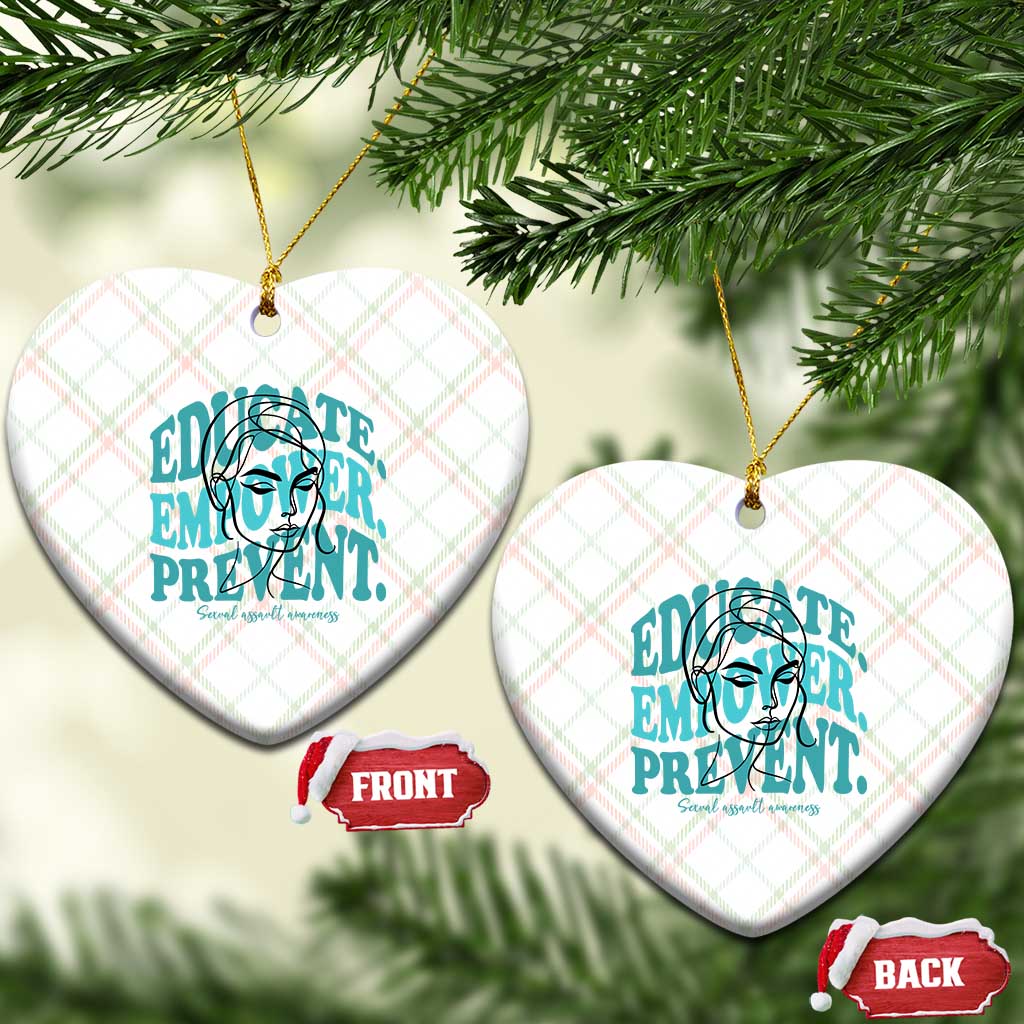 Sexual Assault Awareness Prevention Ceramic Ornament Educate Empower Prevent Women's Right
