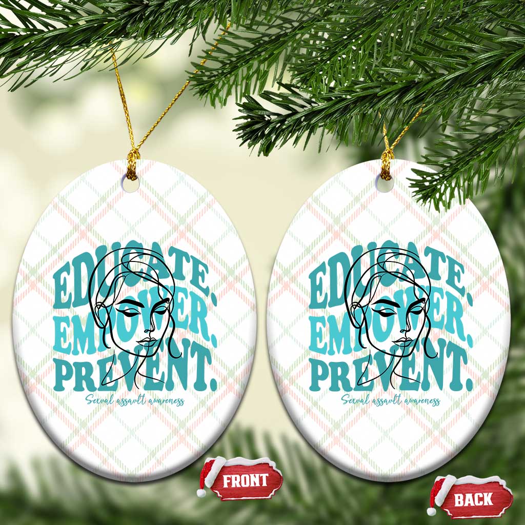Sexual Assault Awareness Prevention Ceramic Ornament Educate Empower Prevent Women's Right