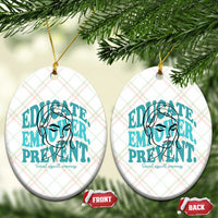 Sexual Assault Awareness Prevention Ceramic Ornament Educate Empower Prevent Women's Right