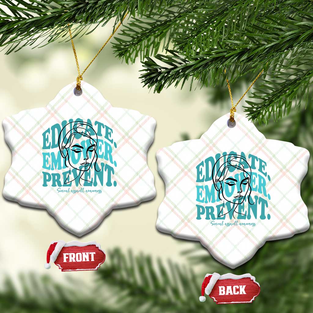 Sexual Assault Awareness Prevention Ceramic Ornament Educate Empower Prevent Women's Right
