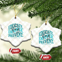 Sexual Assault Awareness Prevention Ceramic Ornament Educate Empower Prevent Women's Right