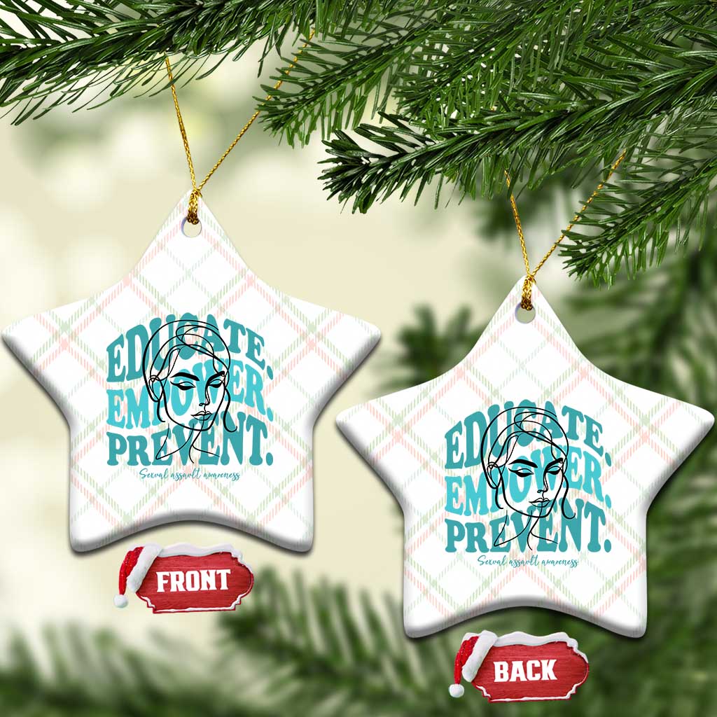 Sexual Assault Awareness Prevention Ceramic Ornament Educate Empower Prevent Women's Right