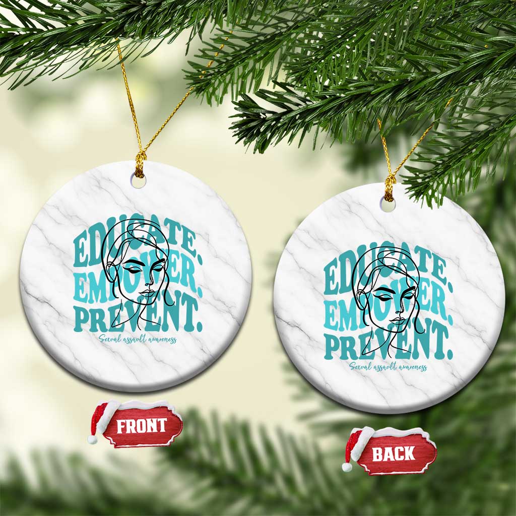 Sexual Assault Awareness Prevention Ceramic Ornament Educate Empower Prevent Women's Right