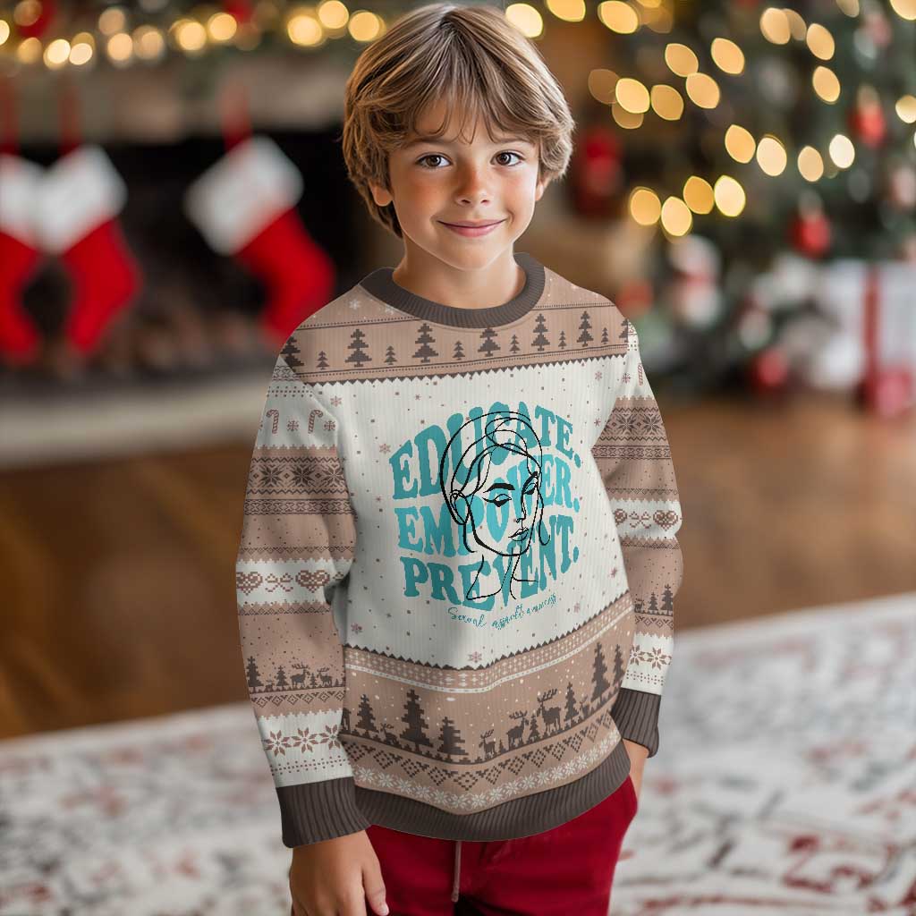Sexual Assault Awareness Prevention Ugly Christmas Sweater Educate Empower Prevent Women's Right