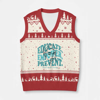 Sexual Assault Awareness Prevention V-Neck Knit Sweater Vest Educate Empower Prevent Women's Right