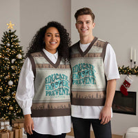 Sexual Assault Awareness Prevention V-Neck Knit Sweater Vest Educate Empower Prevent Women's Right