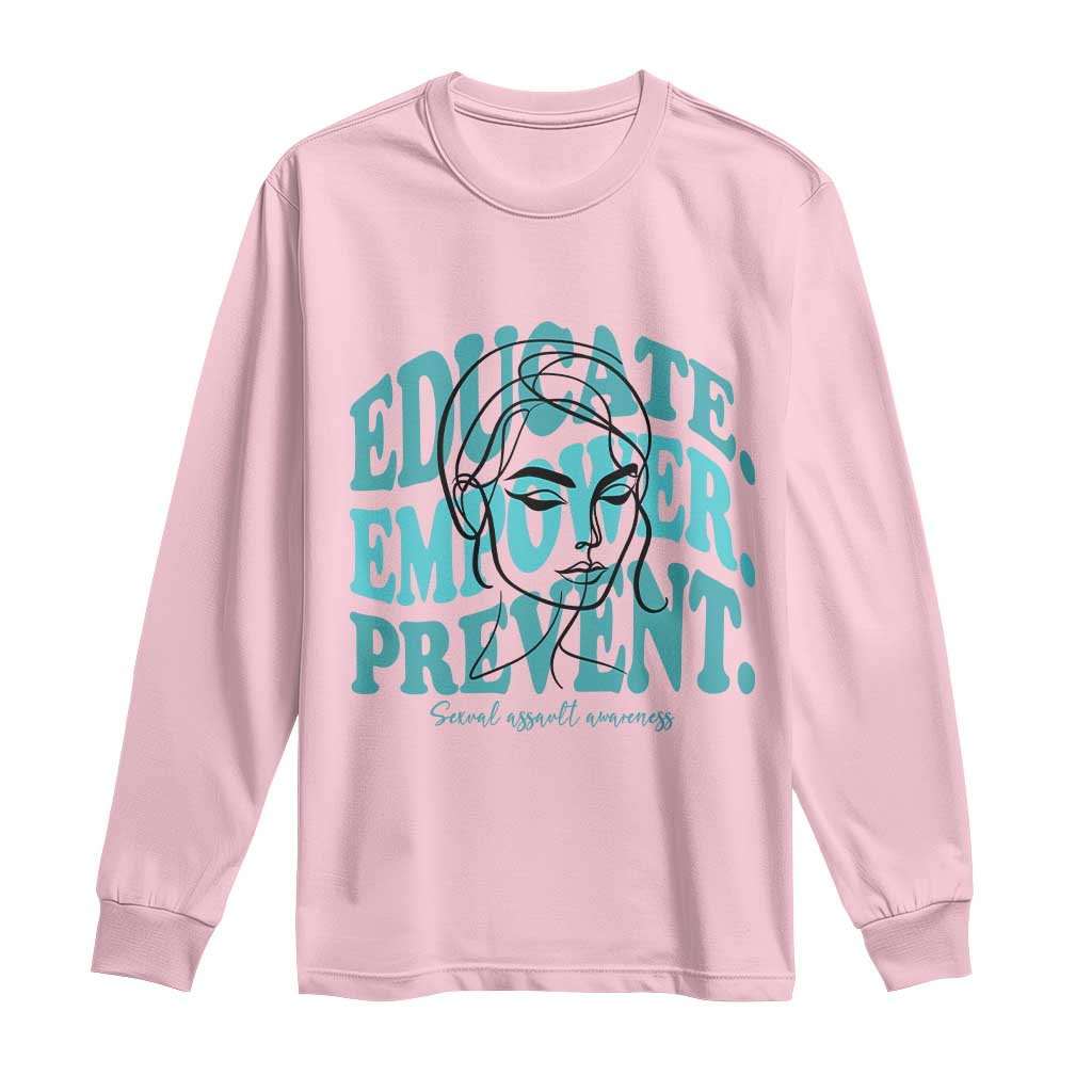 Sexual Assault Awareness Prevention Long Sleeve Shirt Educate Empower Prevent Women's Right