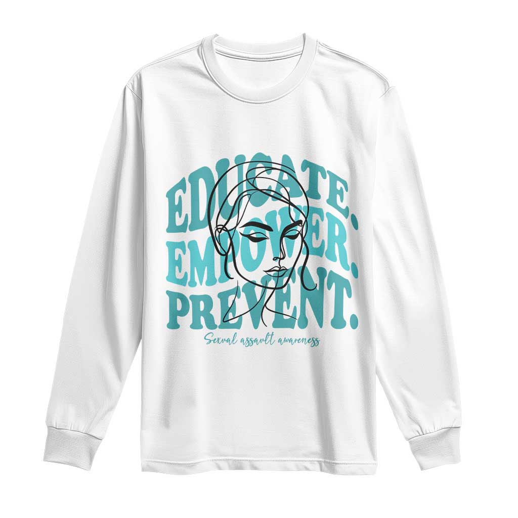 Sexual Assault Awareness Prevention Long Sleeve Shirt Educate Empower Prevent Women's Right