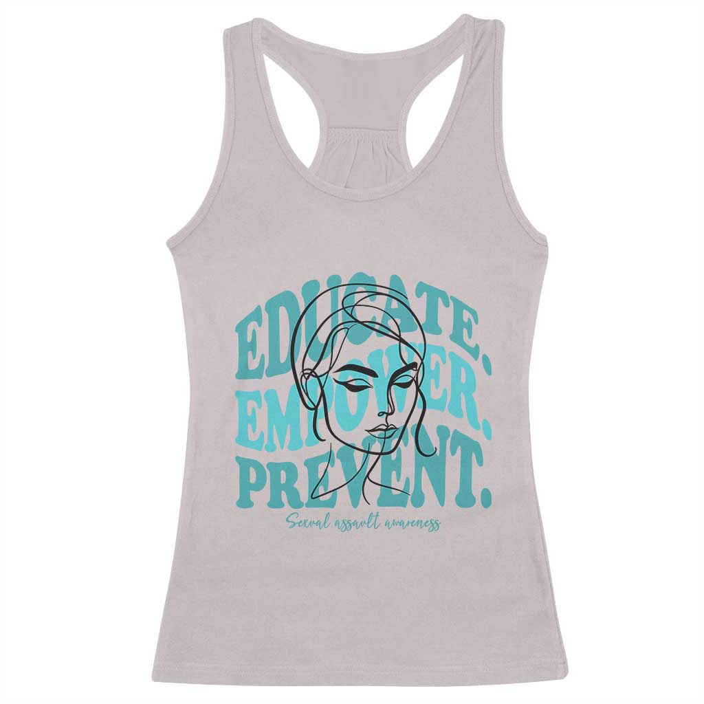 Sexual Assault Awareness Prevention Racerback Tank Top Educate Empower Prevent Women's Right