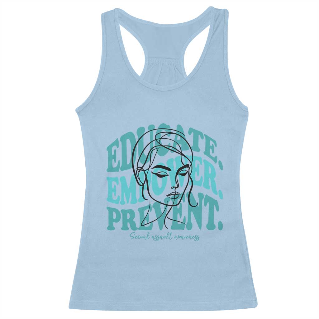 Sexual Assault Awareness Prevention Racerback Tank Top Educate Empower Prevent Women's Right