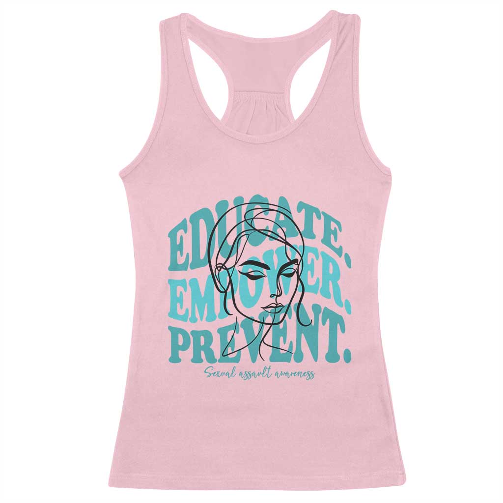 Sexual Assault Awareness Prevention Racerback Tank Top Educate Empower Prevent Women's Right