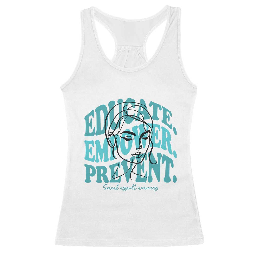 Sexual Assault Awareness Prevention Racerback Tank Top Educate Empower Prevent Women's Right
