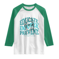 Sexual Assault Awareness Prevention Raglan Shirt Educate Empower Prevent Women's Right