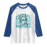 Sexual Assault Awareness Prevention Raglan Shirt Educate Empower Prevent Women's Right