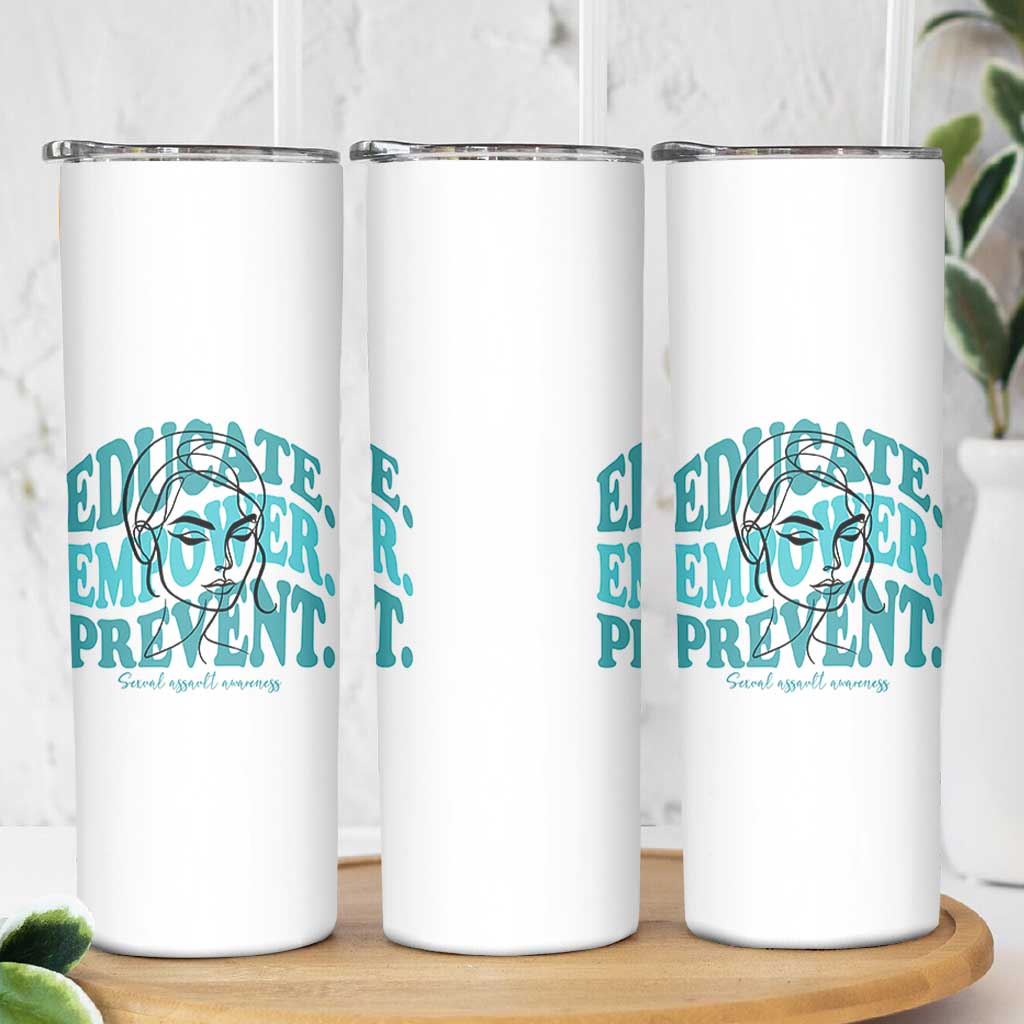 Sexual Assault Awareness Prevention Skinny Tumbler Educate Empower Prevent Women's Right