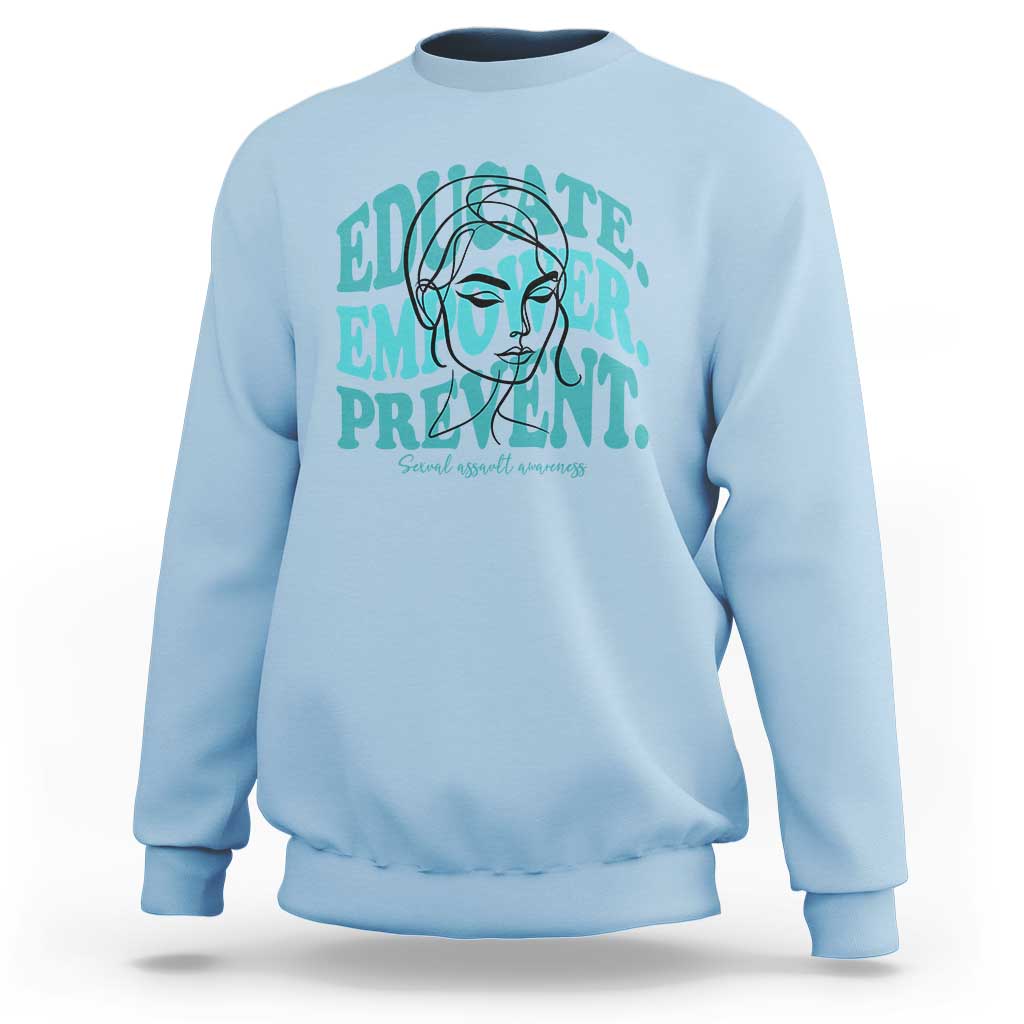 Sexual Assault Awareness Prevention Sweatshirt Educate Empower Prevent Women's Right