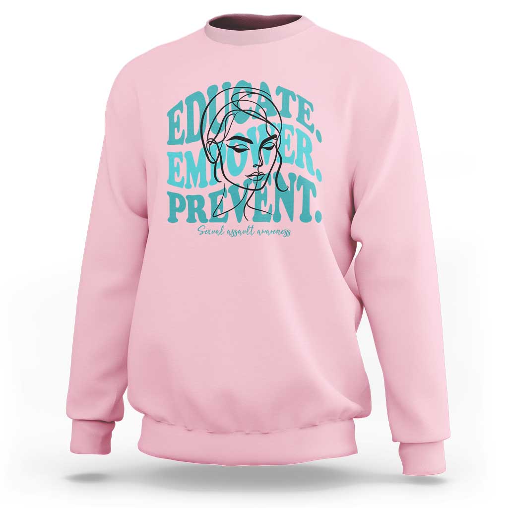 Sexual Assault Awareness Prevention Sweatshirt Educate Empower Prevent Women's Right