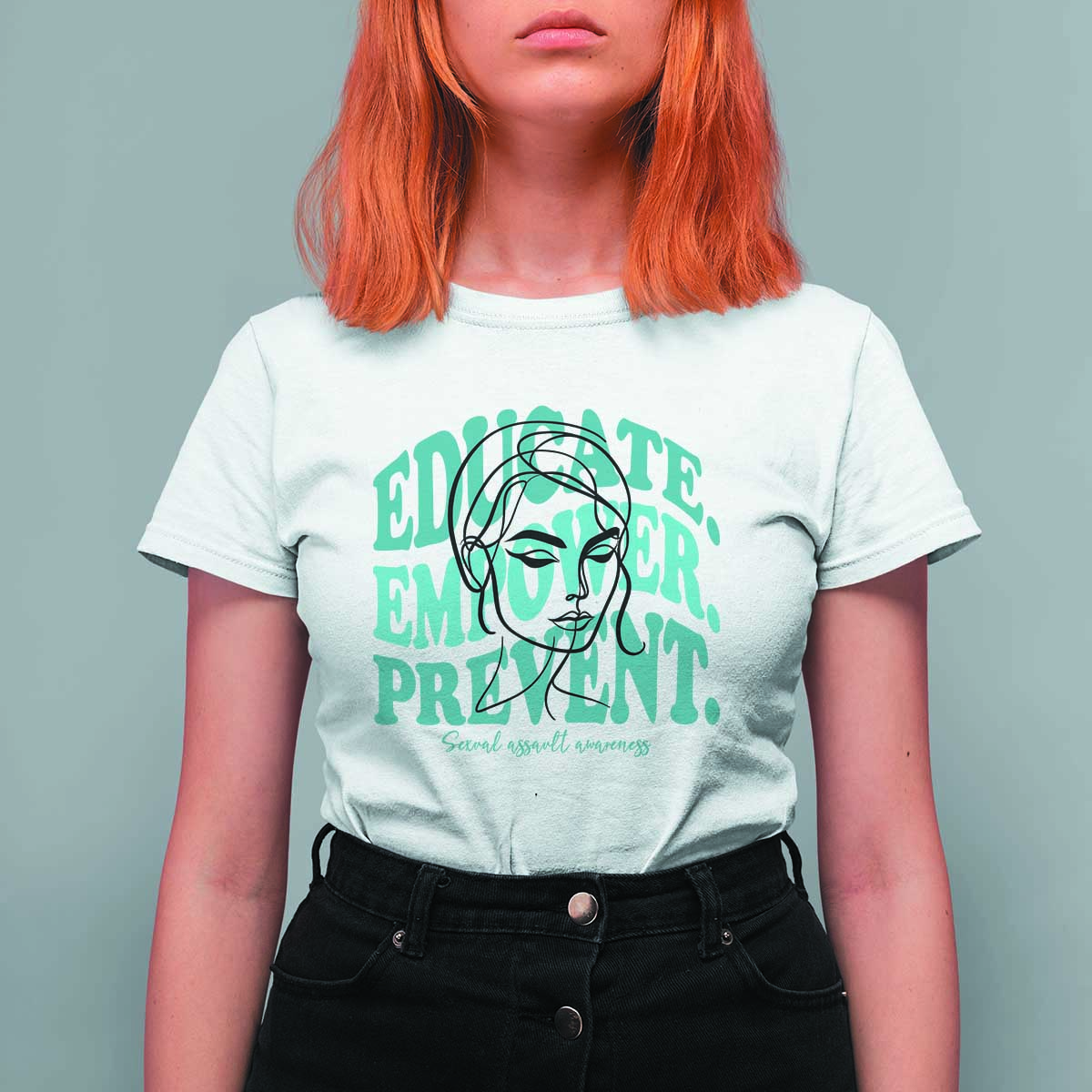 Sexual Assault Awareness Prevention T Shirt For Women Educate Empower Prevent Women's Right
