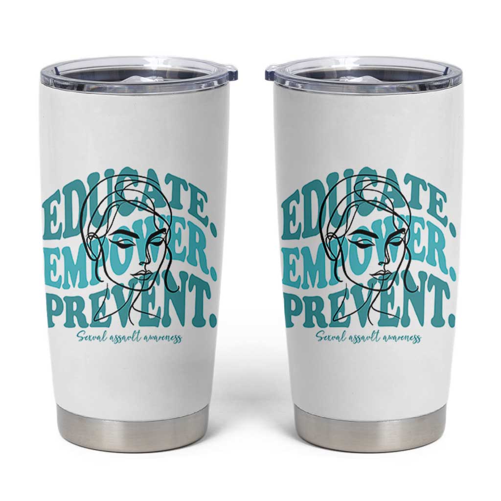 Sexual Assault Awareness Prevention Tumbler Cup Educate Empower Prevent Women's Right