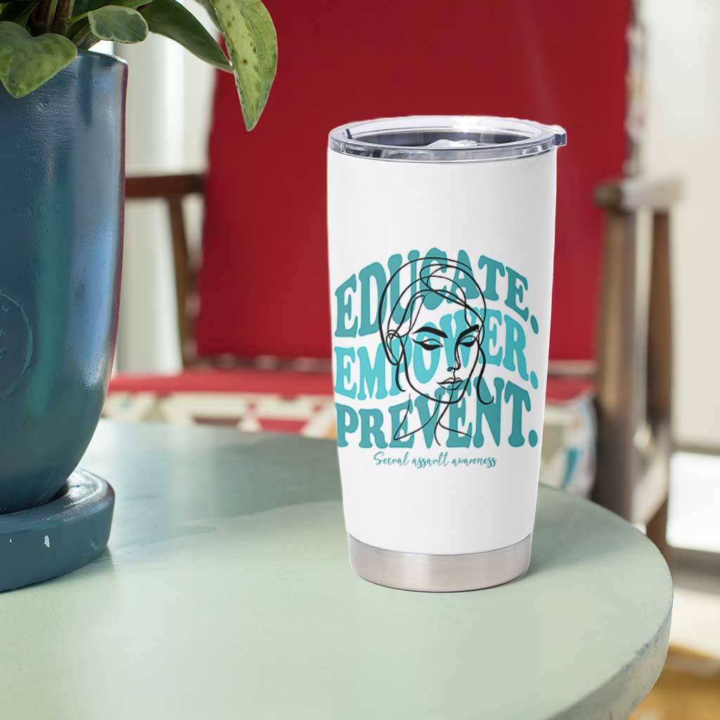 Sexual Assault Awareness Prevention Tumbler Cup Educate Empower Prevent Women's Right