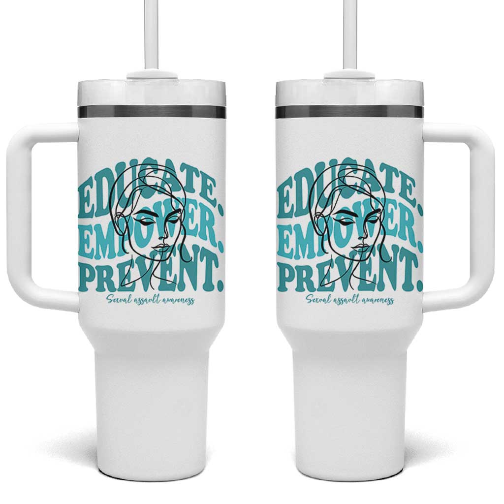 Sexual Assault Awareness Prevention Tumbler With Handle Educate Empower Prevent Women's Right