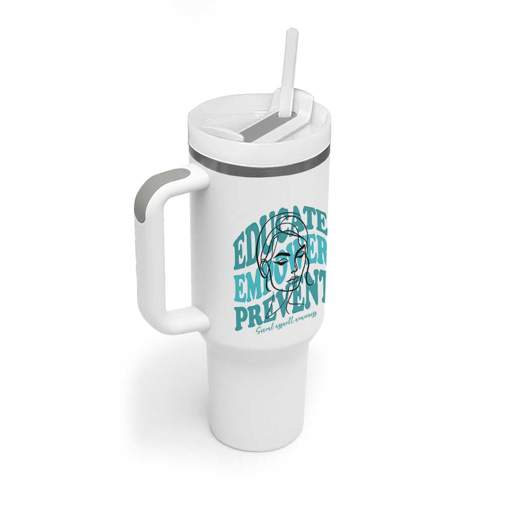 Sexual Assault Awareness Prevention Tumbler With Handle Educate Empower Prevent Women's Right
