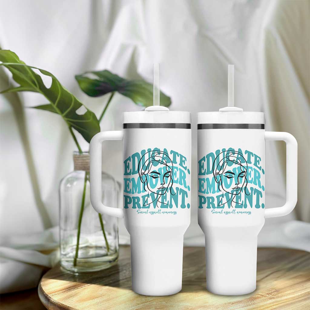 Sexual Assault Awareness Prevention Tumbler With Handle Educate Empower Prevent Women's Right