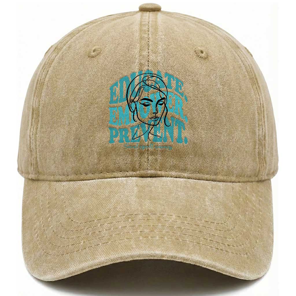 Sexual Assault Awareness Prevention Washed Cotton Baseball Cap Educate Empower Prevent Women's Right