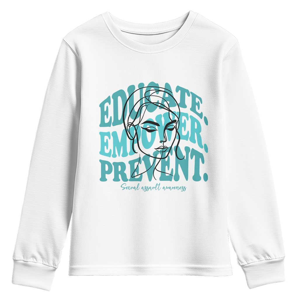 Sexual Assault Awareness Prevention Youth Sweatshirt Educate Empower Prevent Women's Right