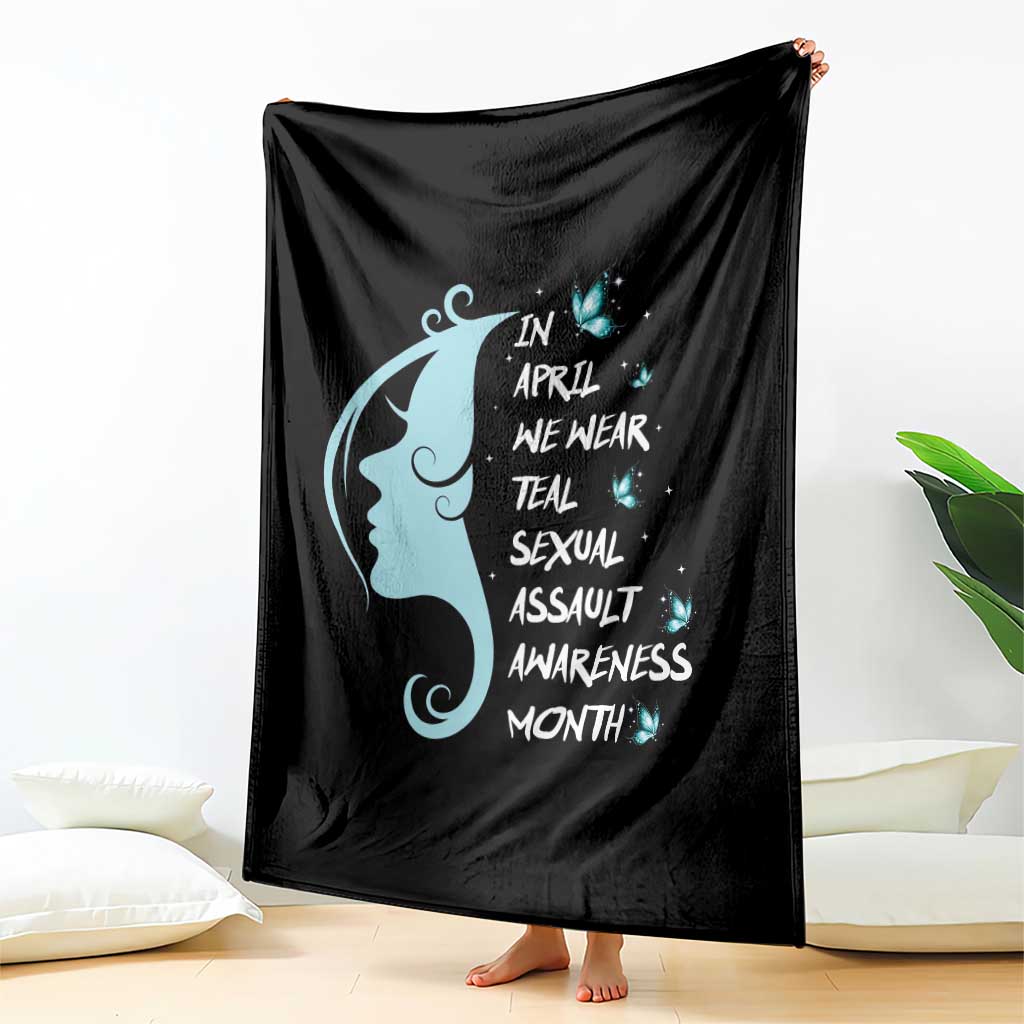 Sexual Assault Awareness Month Throw Blanket In April We Wear Teal Ribbon