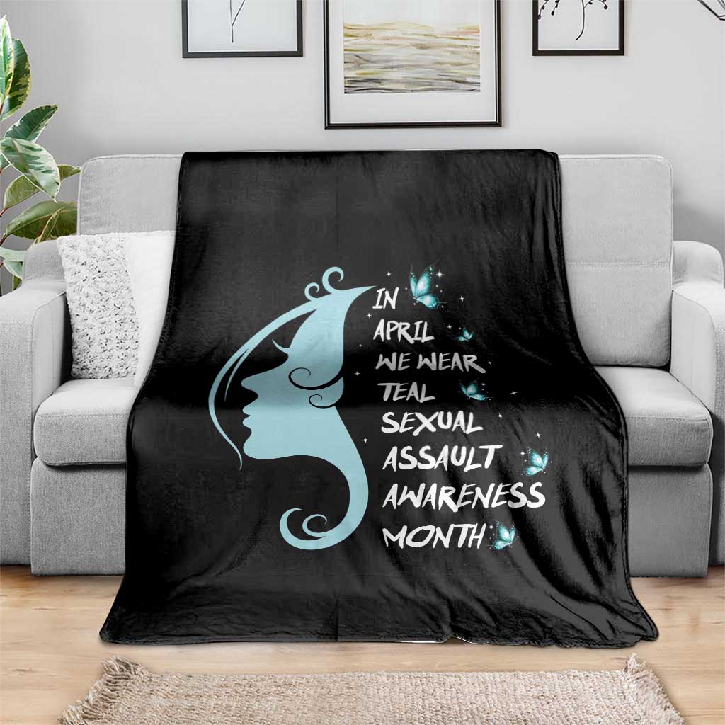Sexual Assault Awareness Month Throw Blanket In April We Wear Teal Ribbon