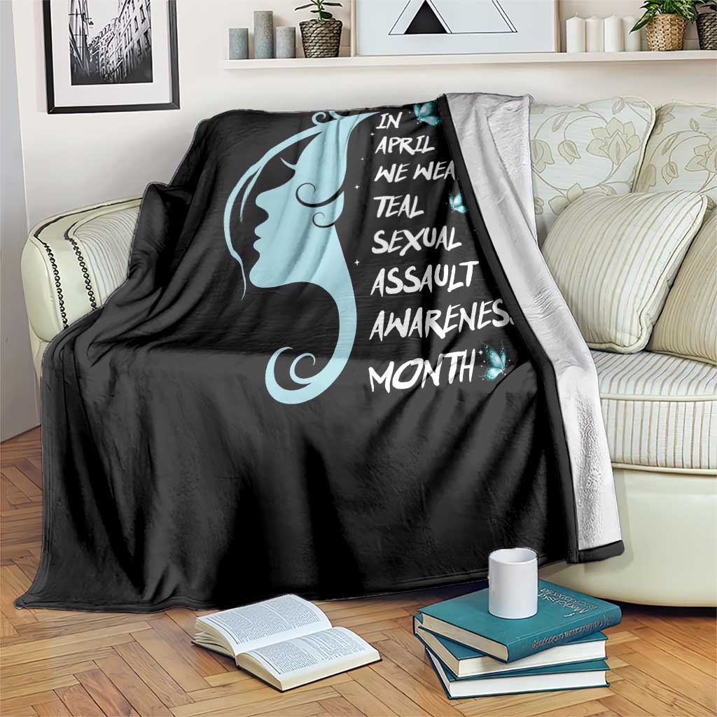 Sexual Assault Awareness Month Throw Blanket In April We Wear Teal Ribbon