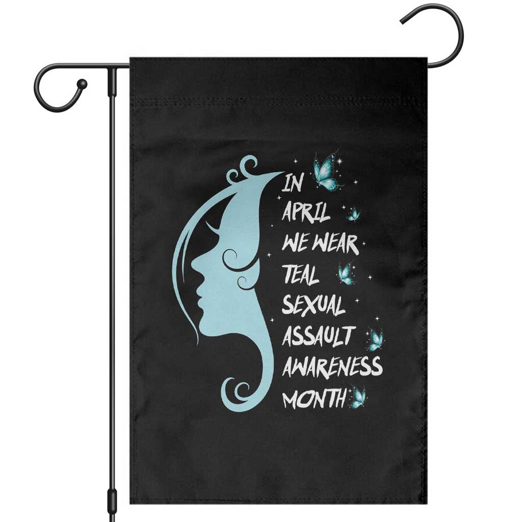 Sexual Assault Awareness Month Garden Flag In April We Wear Teal Ribbon