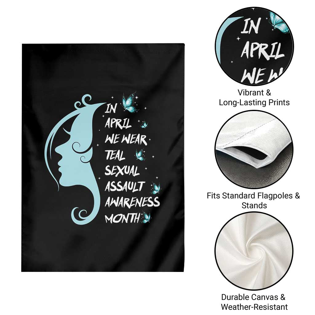 Sexual Assault Awareness Month Garden Flag In April We Wear Teal Ribbon