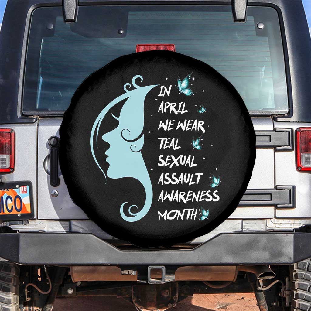 Sexual Assault Awareness Month Spare Tire Cover In April We Wear Teal Ribbon
