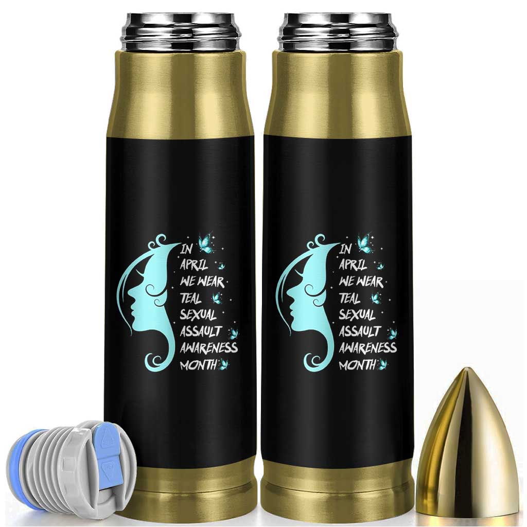 Sexual Assault Awareness Month Bullet Tumbler In April We Wear Teal Ribbon